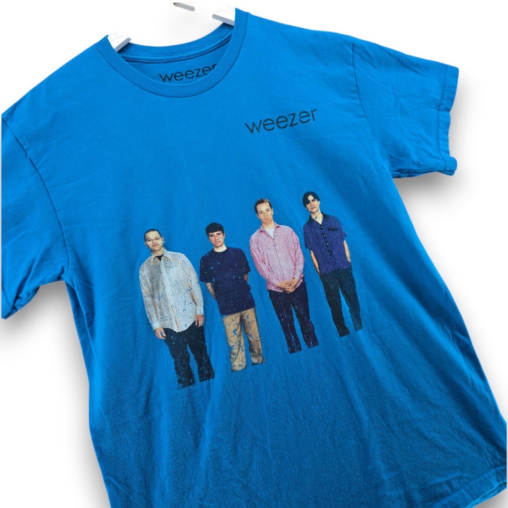 Weezer Blue Album Band T Shirt Mens Medium Blue Cotton Graphic Ripple Junction